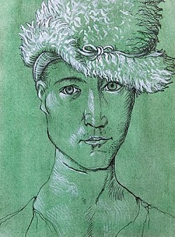 D’après H. BALDUNG-16,5x22,7cm-Encre à la plume, rehauts de blanc sur papier coloré