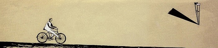 Illustration d’après une œuvre de S.Beckett-11,7x44,5cm-Encre noire et blanche sur papier préparé parcheminé